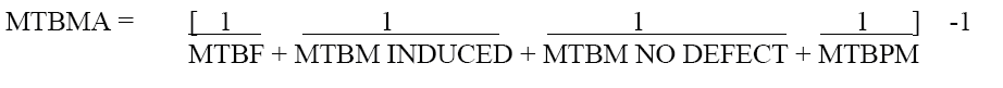 Figure 9 —  Required Operational Mean Time Between Maintenance Actions Formula