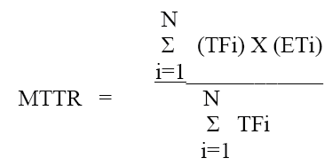 Figure 4 —  Required Operational Mean Time to Repair Formula