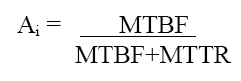 Figure 3 —  Inherent Availability Formula