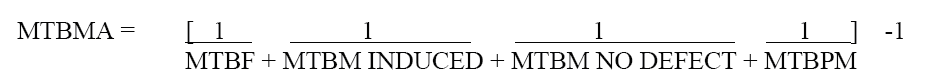 Figure 10 —  Mean Time Between Maintenance Actions Operational Formula