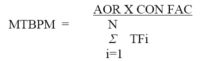 Figure 5 —  Mean Time Between Preventive Maintenance Formula