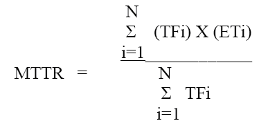 Figure 7 —  Mean Time to Repair Operational Formula