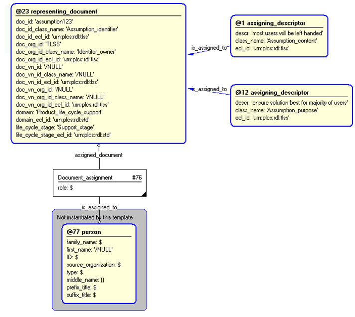 Figure 4 —  Entities instantiated by assumption template