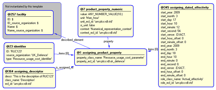 Figure 4 —  Entities instantiated by resource_usage_cost template