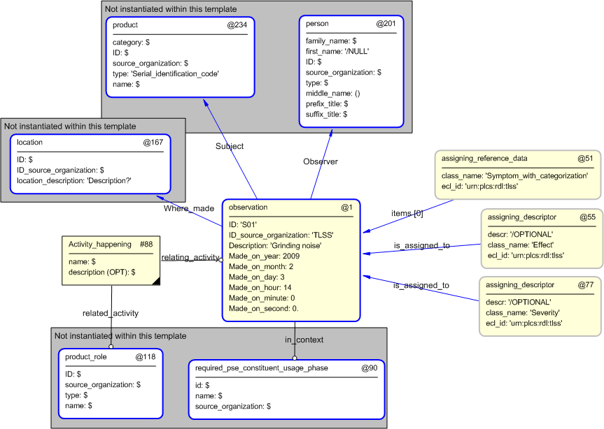 Figure 4 —  Entities instantiated by symptom template